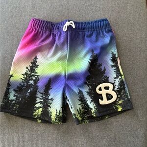 Colorful Forest Print Kids Shorts